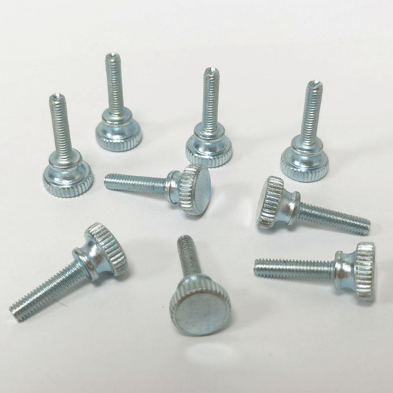 GB834 M3/M4 Blue and white zinc hand screw high head knurled screw large flat head hand tight hand screw step screw for DIY & Equipment Adjustment