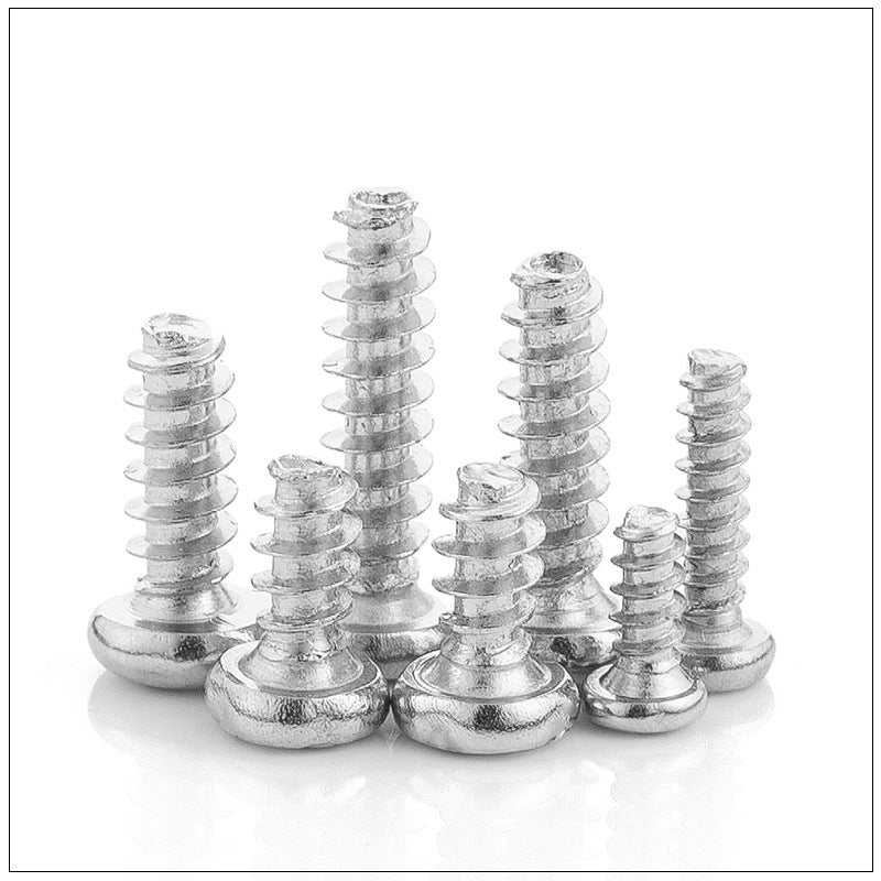 M1.2 M1.4 M1.6 Nickel Plated Phillips Pan/Round Head Flat Tail Self Tapping Screws - Small Precision Screws for Electronics & Models