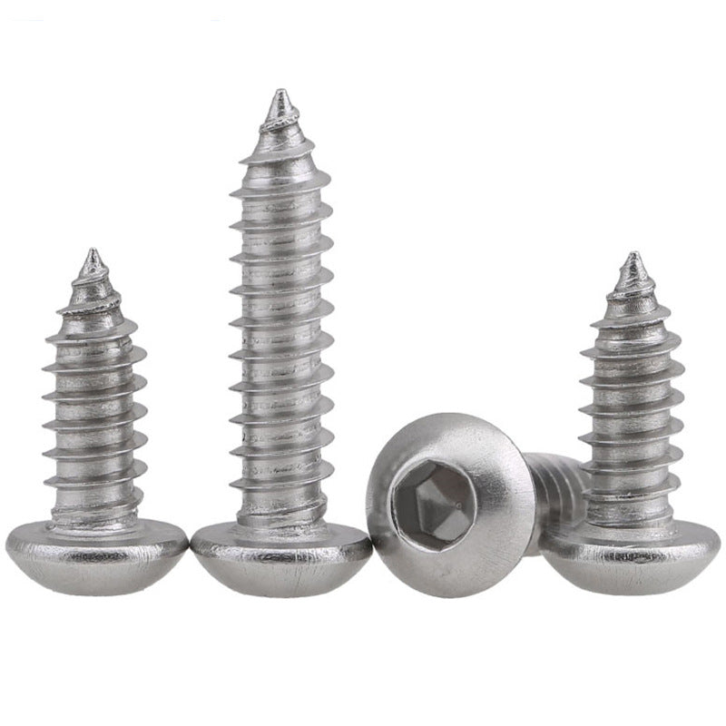 M2/M3/M4/M5 304 Stainless Steel Semicircular Head Hexagon Self-Tapping Screws Pan Head Hexagon Self-Tapping Screws for Home Repair & Construction