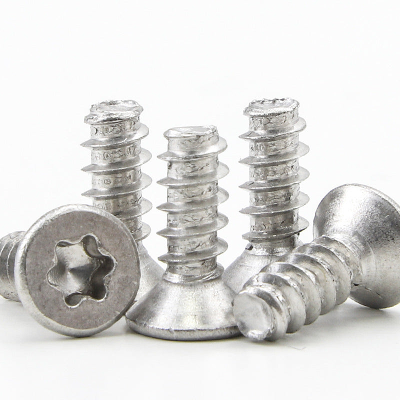M3/M4 304 stainless steel flat head plum blossom flat tail self-tapping screw countersunk head flat tail self-tapping screw for Woodworking & Furniture Assembly