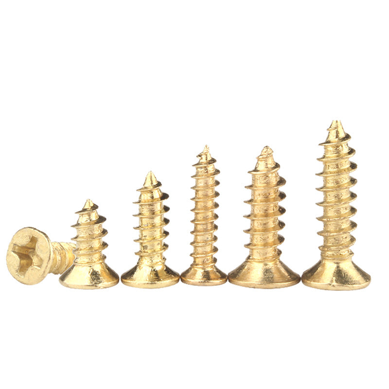 M1.7 M2 M3 M3.5 M4 KA Carbon Steel Gold Plated Self-Tapping Screws Cross Countersunk Wood Screws