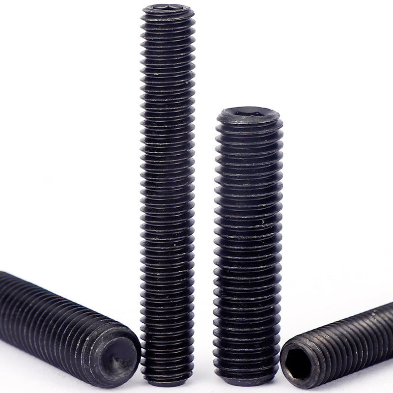 M2/M4/M5/M6 Grade 12.9 fine tooth black concave end inner hexagon machine rice screw fixed stop bolt top wire for Machinery Fixing & Positioning
