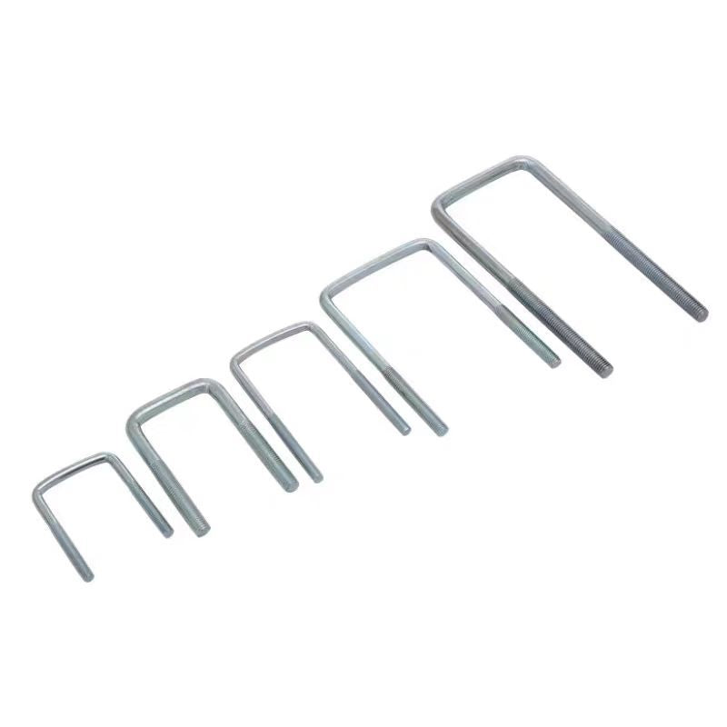 M6/M8/M10 Galvanized U-bolt Square card Right angle screw Bolt U-shaped square card pipe card fixed buckle pipe clamp for Secure Tube Fixing & Installation