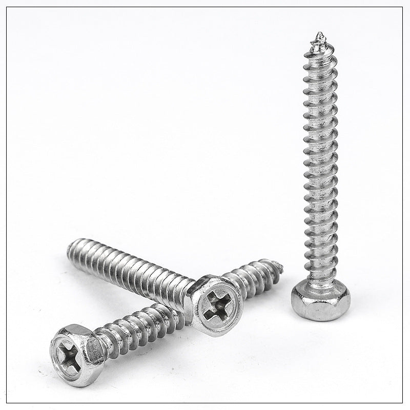 201 stainless steel cross-groove outer hexagonal self-tapping screw for Sheet Metal & Furniture Assembly