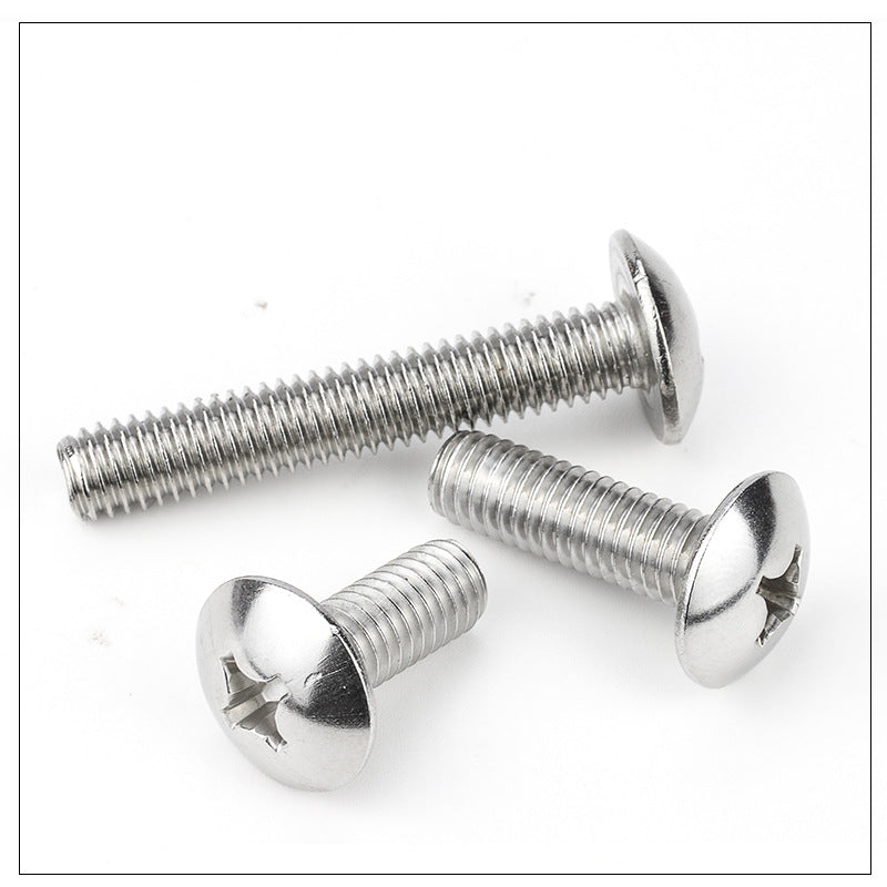 Nickel-plated large flat head cross groove screw mushroom flat head machine screw umbrella head screw flat large head screw for DIY & Hardware Customization