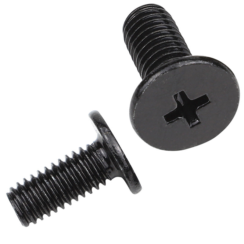 M2 M3 M4 M5 M6 Carbon Steel Black Large Thin Flat Head Screws - Phillips Flat Head Machine Screws for Furniture and DIY Hardware
