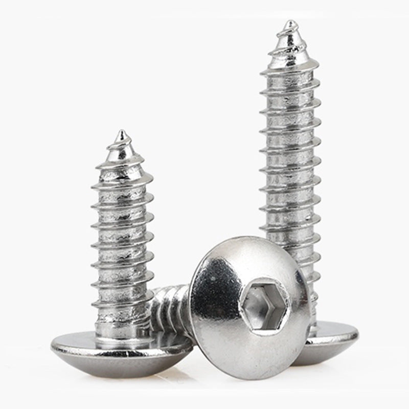 M4/M5/M6 304 stainless steel large flat head hexagon self-tapping screw mushroom head self-tapping nail umbrella head self-tapping thread for Furniture & Woodworking