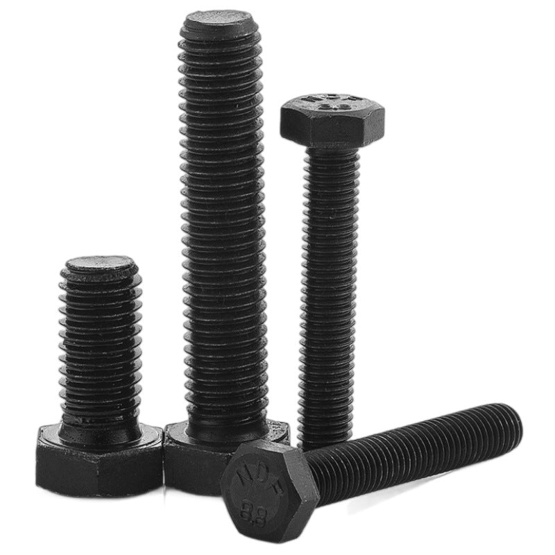 M5/M6/M8 Grade 12.9 High Strength Hexagon Bolts Carbon Steel Black Half-tooth Hexagon Bolts Full-tooth Bolts