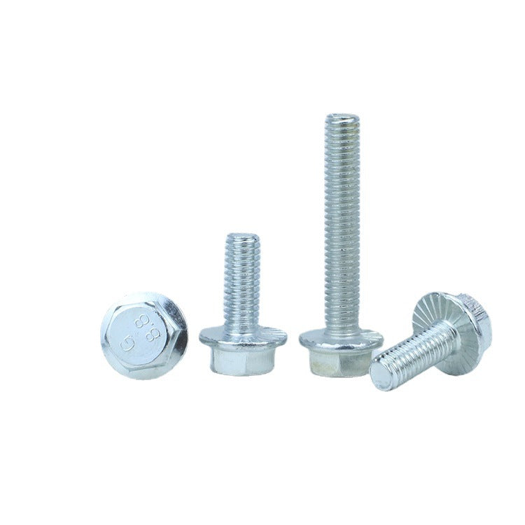M6/M8 Blue and white zinc outer hexagonal flange bolts Non-slip half-tooth flange bolts Full-tooth outer hexagonal bolts with teeth for Hardware Assembly & Structural Fastening