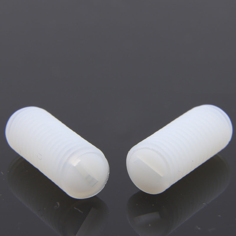 M3/M5/M8 Nylon machine rice screw one-slot setting screw plastic white stop payment headless base rice top wire Plastic Set Screws for Hardware & Assembly