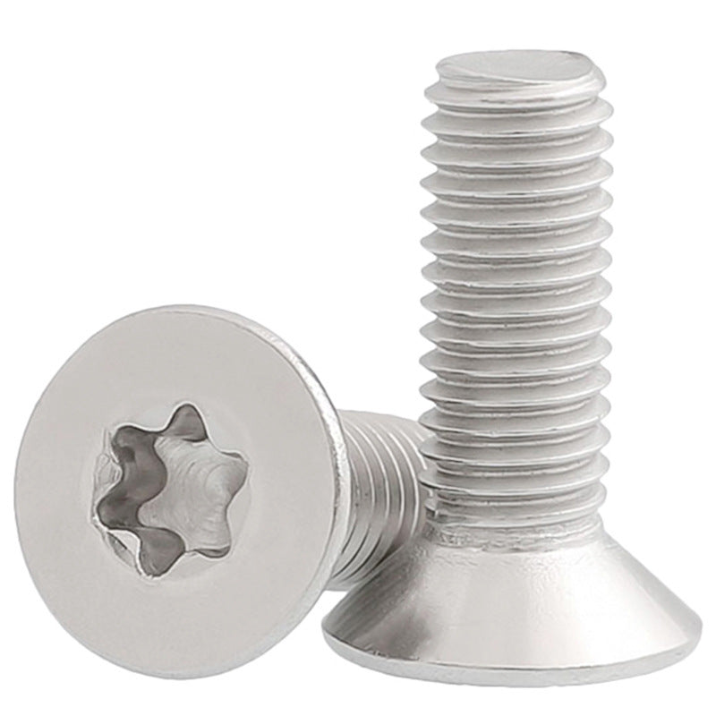 M2/M3 10.9 grade iron nickel plated countersunk head plum blossom screw pattern flat head carbon steel tooth screw for Electronic & Precision Hardware Installation