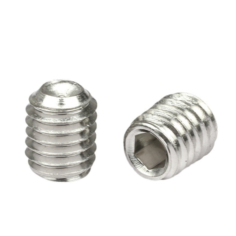 Inch 304 stainless steel hexagonal concave end set screw, top screw stop screw machine meter headless screw for Industrial Fastening
