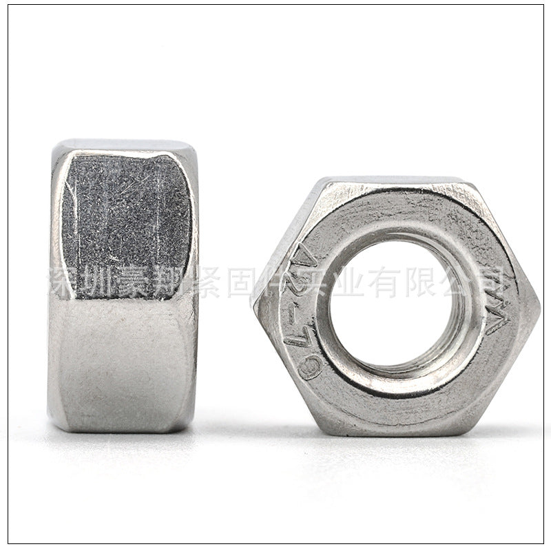 M2 M3 M4 M5 M6 M8 M10 304 Stainless Steel Hexagon Nuts Galvanized External Hex Lock Nuts Screw Caps for Industrial Hardware Mechanical Assembly DIY Fastening
