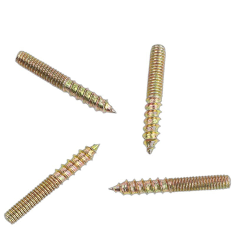 M4/M5 Color galvanized double-head screw tip tail self-tapping screw thread at one end and fixed self-tapping screw for Furniture & Decoration