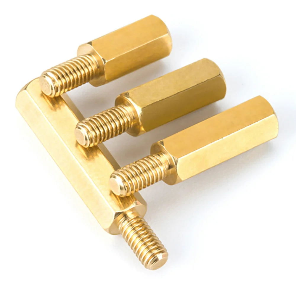 100pcs  Brass Standoff Spacer M3 xL  Male  +3/4/6/8mm Long Lasting High Quality