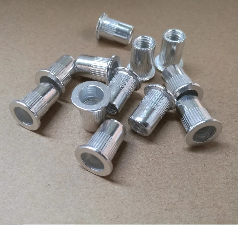 10-50pcs M3 M4 M5 M6 M8 M10  Flat Head Threaded aluminum Rivet Insert Nutsert Cap Rivet Nut