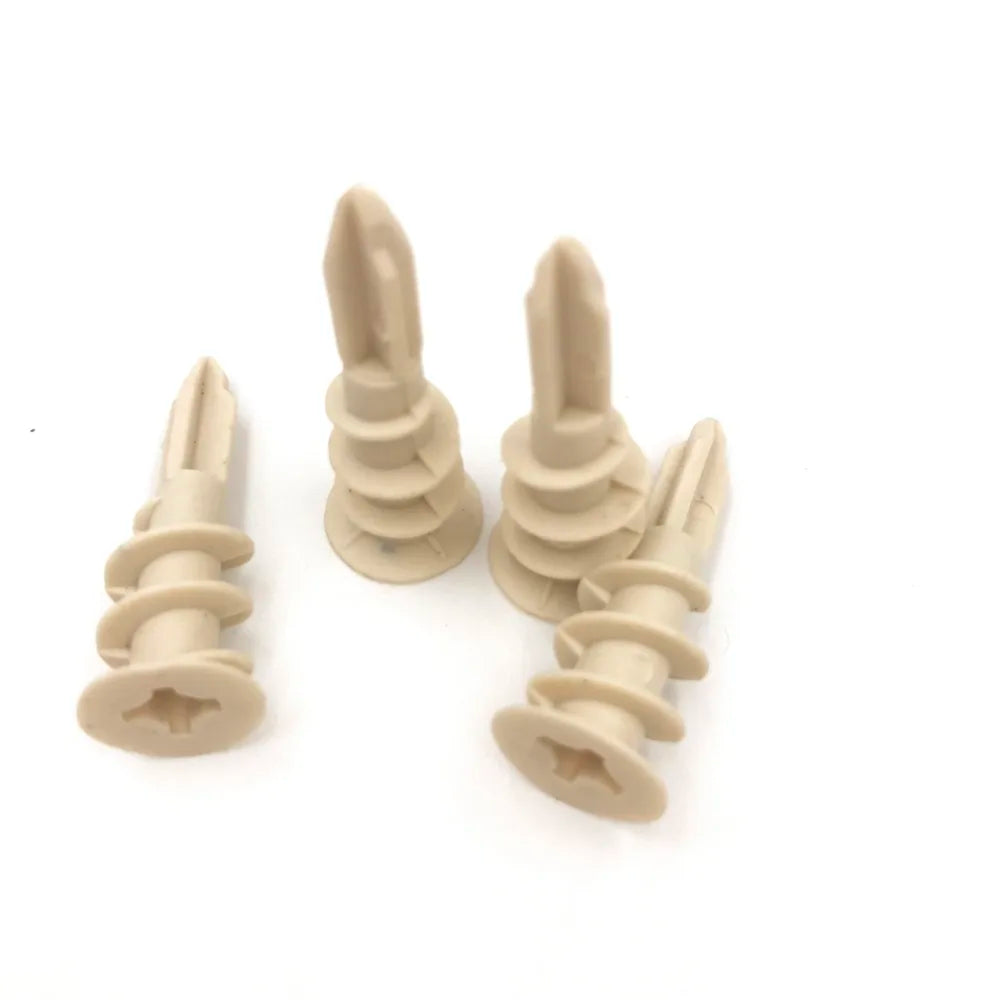 Plasterboard Anchor 100pcs 8x40mm  Drywall Nylon Ribbed Anchor  Self Drilling Wall Drywall Plastic Nylon Anchor