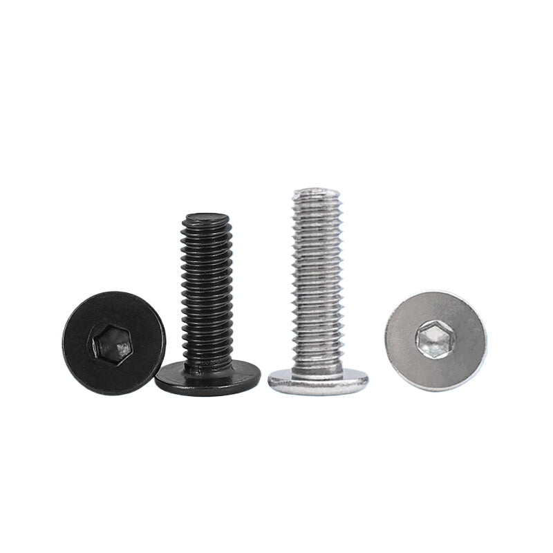 10.9 / 304 Stainless Steel Black Hex Screw CM Ultra-Thin Large Flat Head Low Profile C-Head Flat Shank M1.6-M12