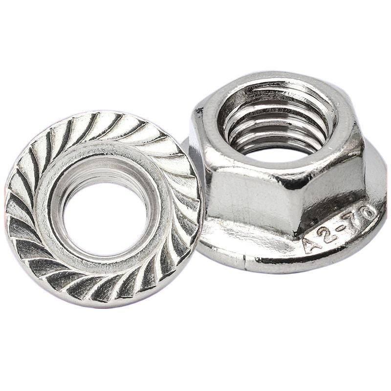 M4/M6/M8 304 stainless steel anti-tooth flange nut anti-wire hexagonal flange mother left-handed flange nut for Machinery & Equipment