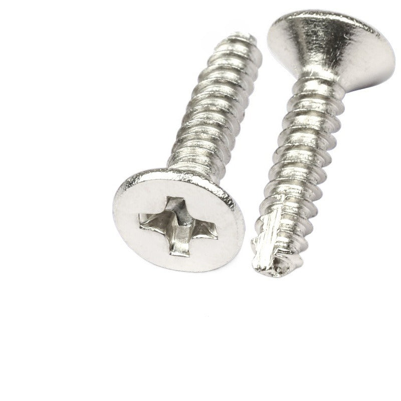 M2/M3/M4 Cross countersunk self-tapping cutting tail screw Nickel-plated cross flat head milling tail screw cutting tail self-tapping nail for Furniture & Electrical Fixtures