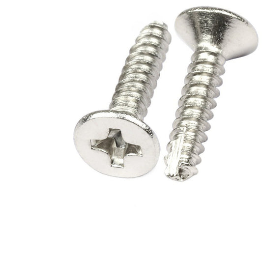 M2/M3/M4 Cross countersunk self-tapping cutting tail screw Nickel-plated cross flat head milling tail screw cutting tail self-tapping nail for Furniture & Electrical Fixtures