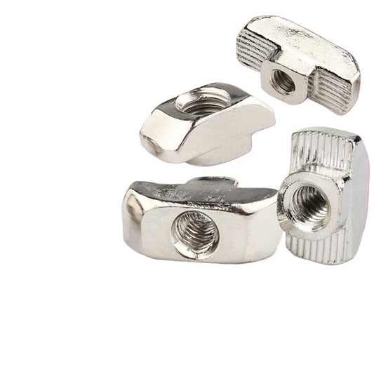 M3M4M5M6M8 European Standard Nickel Plated T-Nuts Hammer Head Boat Nuts for 20/30/40 Aluminum Profile  for Framing & Industrial Assembly
