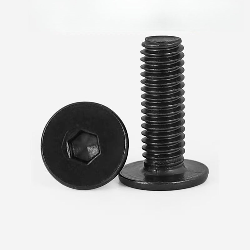 M1.6-M12 Black 304 Stainless Steel Screw Hex Socket Low Head Ultra-Thin Large Flat C Head Bolt