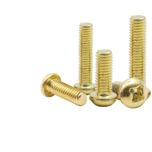 M2M2.5M3M4M5M6M8 Pure Copper Phillips Round Head Screws Phillips Groove Pan Head Screws Machine Thread Copper Screws  for Industrial & Household Use