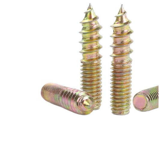 M4/M5 Color galvanized double-head screw tip tail self-tapping screw thread at one end and fixed self-tapping screw for Furniture & Decoration