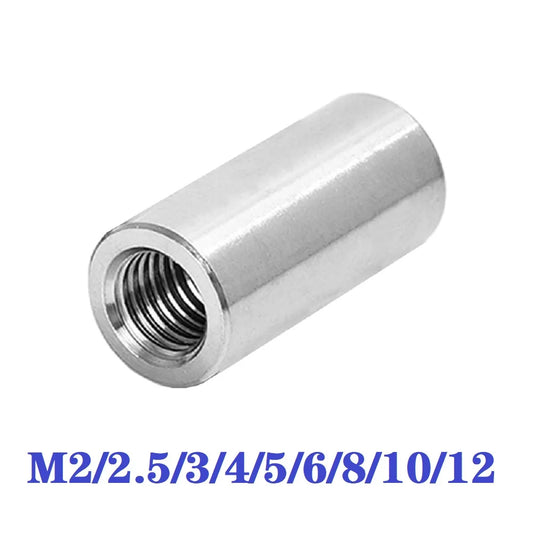 1-10pcs Coupling Nut M2 M2.5  M3 M4 M5 M6 M8 M10 M12  Stainless Steel 304  Extend Long Round Nuts