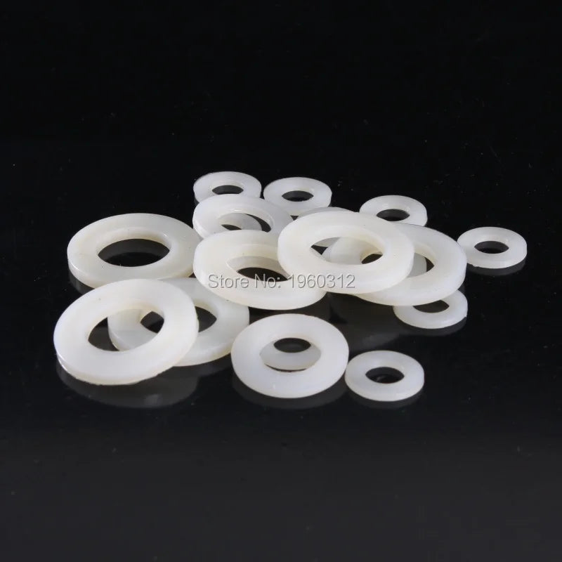 10-100pcs DIN125 ISO7089 M2 M2.5 M3 M4 M5 M6 M8 M10 White or Black Plastic Nylon Washer Flat Washer Gasket Plain Washer