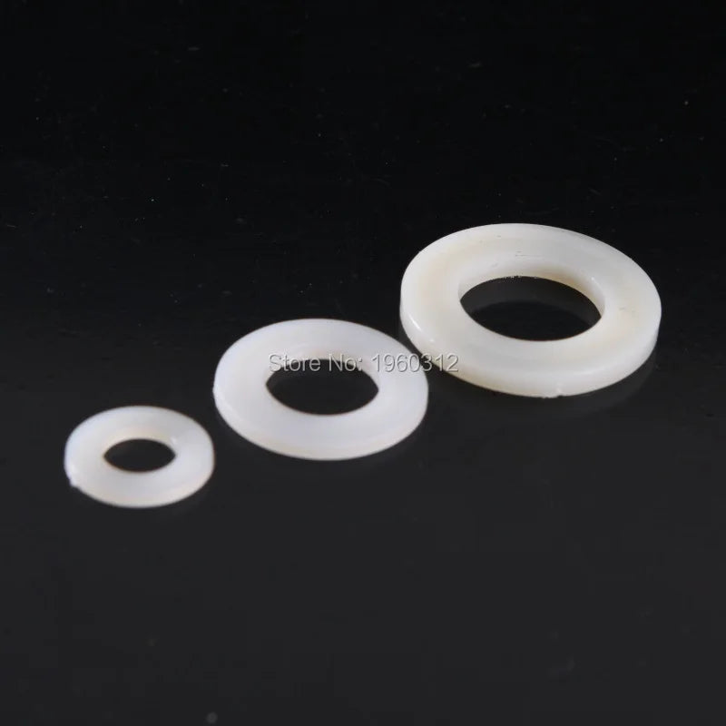 10-100pcs DIN125 ISO7089 M2 M2.5 M3 M4 M5 M6 M8 M10 White or Black Plastic Nylon Washer Flat Washer Gasket Plain Washer