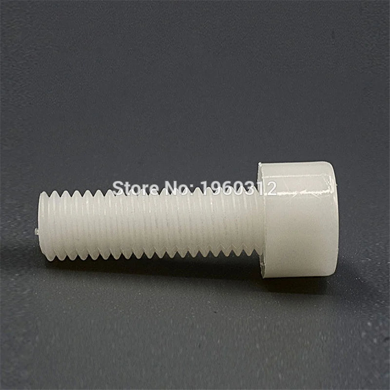 10-50pcs DIN912 M3 M4 M5 x 6/8/10//12/15/20/25/30/35/40 White Plastic Screw  Nylon Bolt Hexagon Hex Socket Head Cap Screws