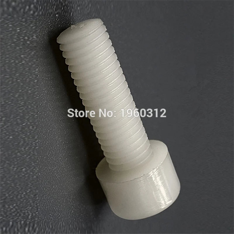 10-50pcs DIN912 M3 M4 M5 x 6/8/10//12/15/20/25/30/35/40 White Plastic Screw  Nylon Bolt Hexagon Hex Socket Head Cap Screws