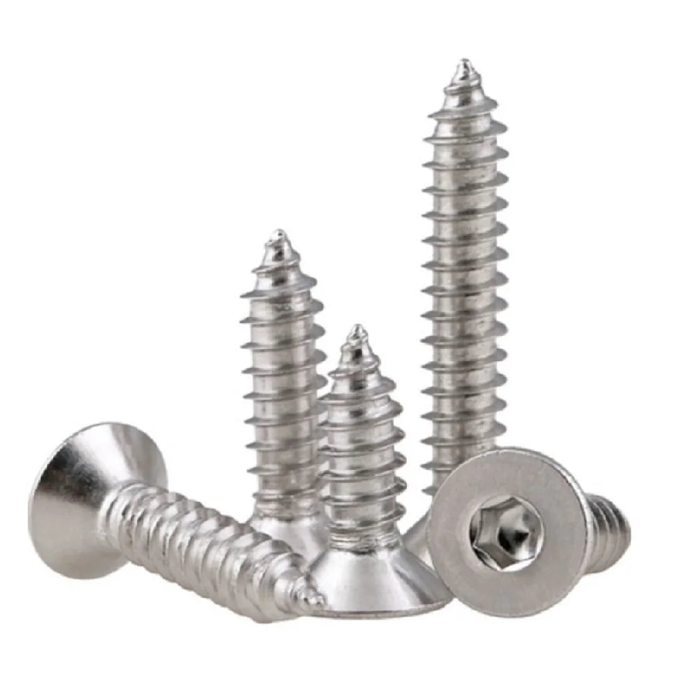 10-50pcs  M2 M2.5 M3 M3.5 M4 M5 M6  steel with black flat hex countersunk Head Self Tapping Screw Model Screw