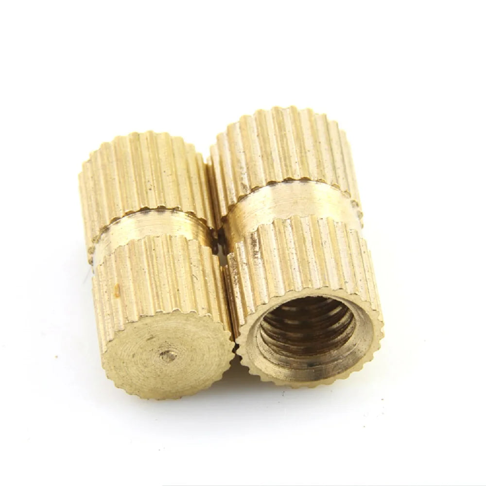 10-50pcs  M3 M4 M5 M6 M8  Brass Blind hole Injection Molding Knurled Nuts Thread Insert Embedded Nut