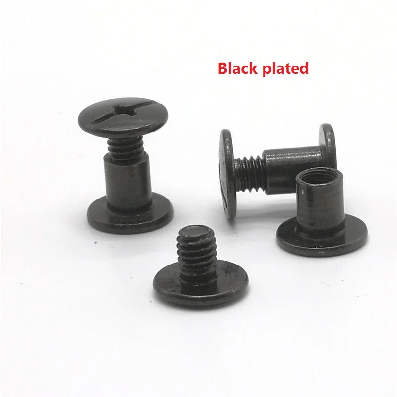 100 sets M5*4/5/6/8/10/12/15/18/20/25/30 Black Plated Account Books Screw , Snap Rivet Chicago Screws, Book Butt Binding Nails