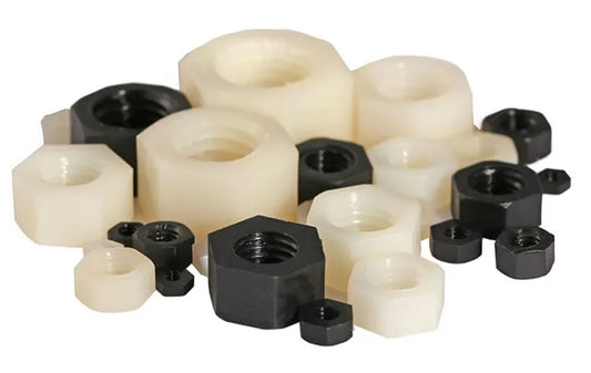 1000PCS DIN934 M2 M2.5 M3 M4 M5 M6 M8 White Or Black nylon plastic hex nut