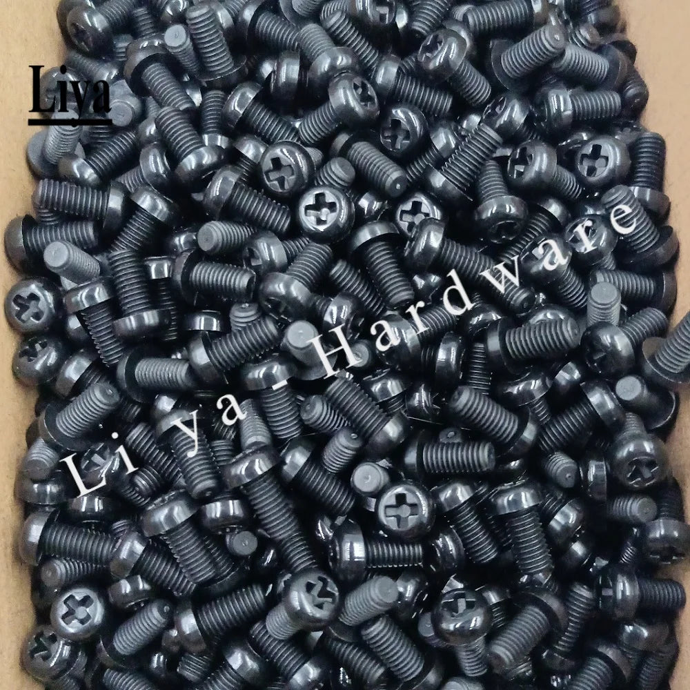 1000pcs  ISO7045 DIN7985 GB818 Black or White M2/2.5/3/4/5/6 Phillips Cross Pan Head Nylon Screws Plastic Phillips Screw