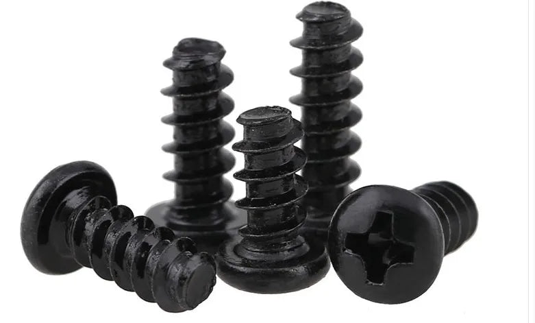 1000pcs m1.4 m1.7 m2 m2.3 m2.6 m3 black pan round head flat tail end self tapping screw