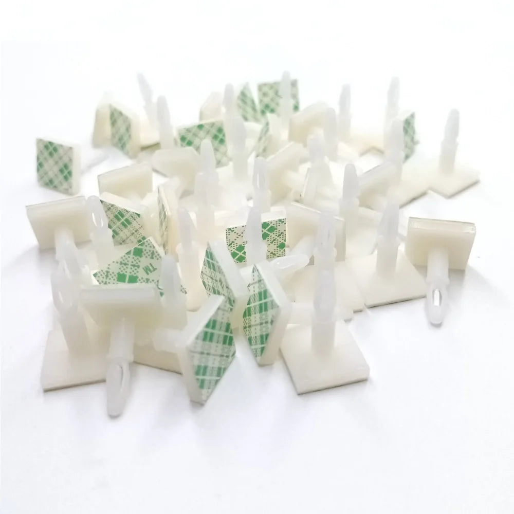 100pcs ASH-5/6/8/9/11/13 Nylon Plastic stick on PCB Spacer Standoff 3mm Hole support Locking Snap-In Posts fixed clips Adhesive