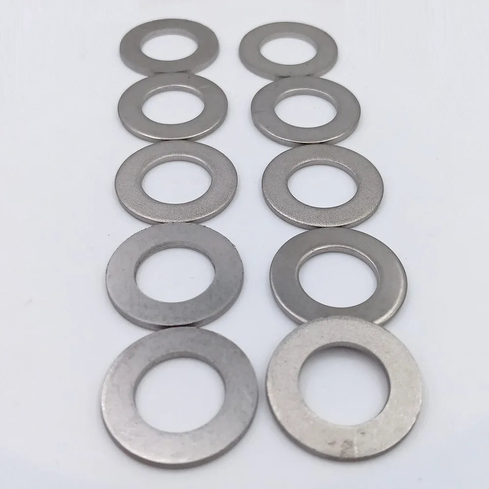 100pcs/lot Titanium washer Ti flat washers GR2 M3 M4 M5 M6 M8 M10 M12 DIN125  DIN9021