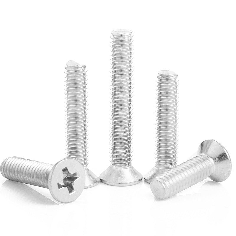 M3M5M8 201 Stainless Steel Cross Groove Countersunk Flat Head Machine Screw for Industrial & Furniture Assembly