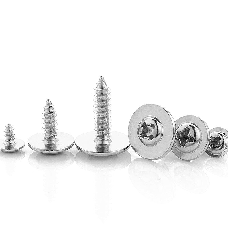 M1.7 M2 M3 Nickel-Plated Cross Round/Pan Head Self-Tapping Screws with Pad/Meson for DIY Electronics & Household Hardware Installation