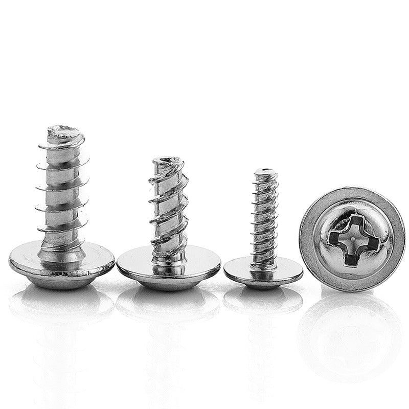 M2/M3/M4 Carbon Steel Nickel-Plated Phillips Pan Head Self-Tapping Screws with Washer for DIY & Furniture Assembly