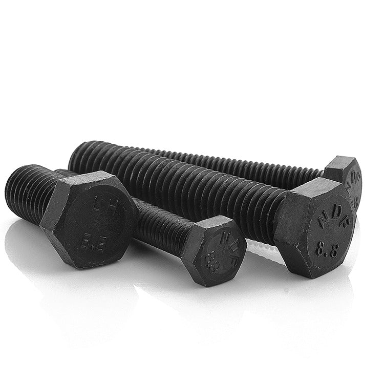 M18 Carbon steel black-plated outer hexagon bolt 8.8 High strength hexagon head screw half tooth full tooth enlarged extension bolt