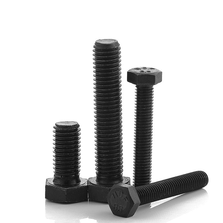 M18 Carbon steel black-plated outer hexagon bolt 8.8 High strength hexagon head screw half tooth full tooth enlarged extension bolt