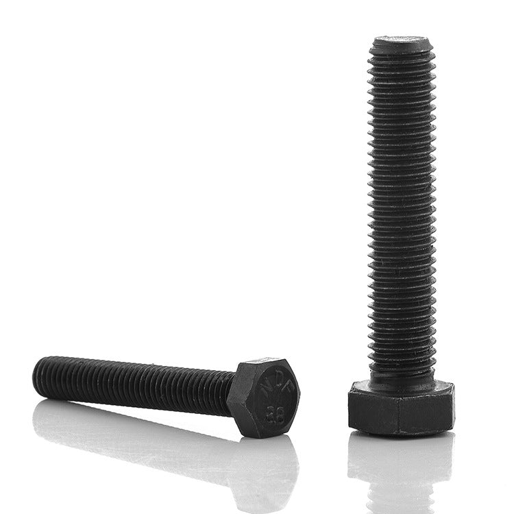 M18 Carbon steel black-plated outer hexagon bolt 8.8 High strength hexagon head screw half tooth full tooth enlarged extension bolt