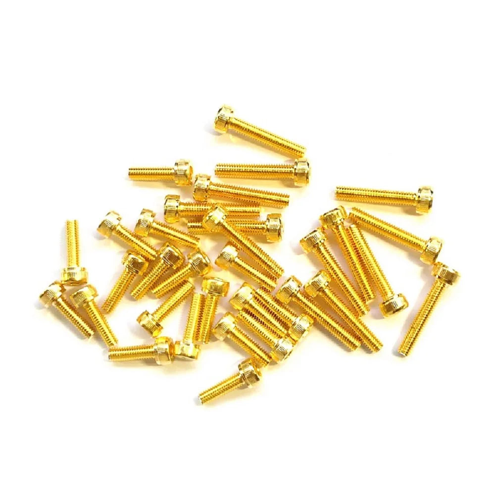 10PCS Titanium Plating Gold M2 M2.5 M3 M4 M5 M6 L=4-30mm 12.9 Grade Screw DIN912 Hexagon Hex Socket Head Cap Allen Bolt