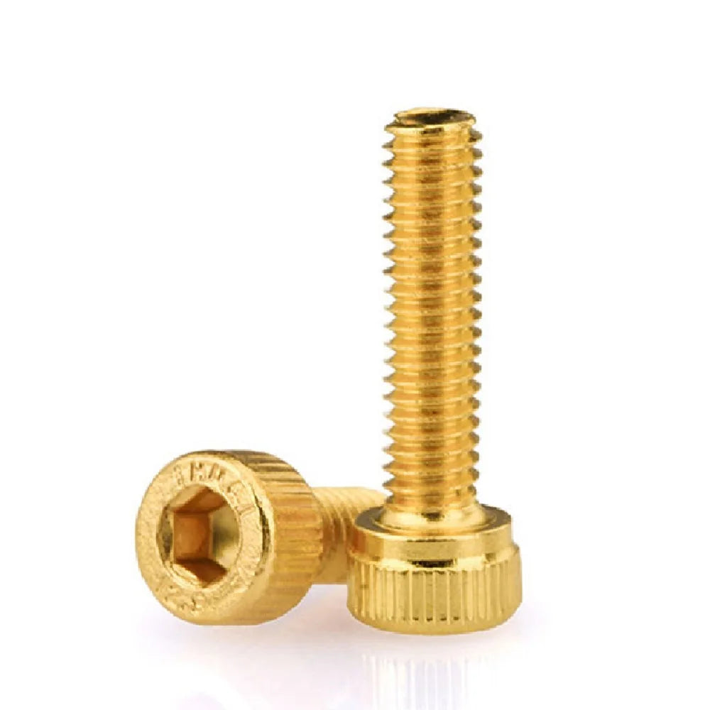 10PCS Titanium Plating Gold M2 M2.5 M3 M4 M5 M6 L=4-30mm 12.9 Grade Screw DIN912 Hexagon Hex Socket Head Cap Allen Bolt